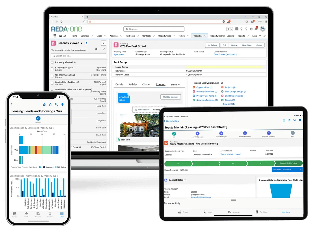 REDA One (Salesforce-Native) - Main product screenshot demonstrating key features and user interface