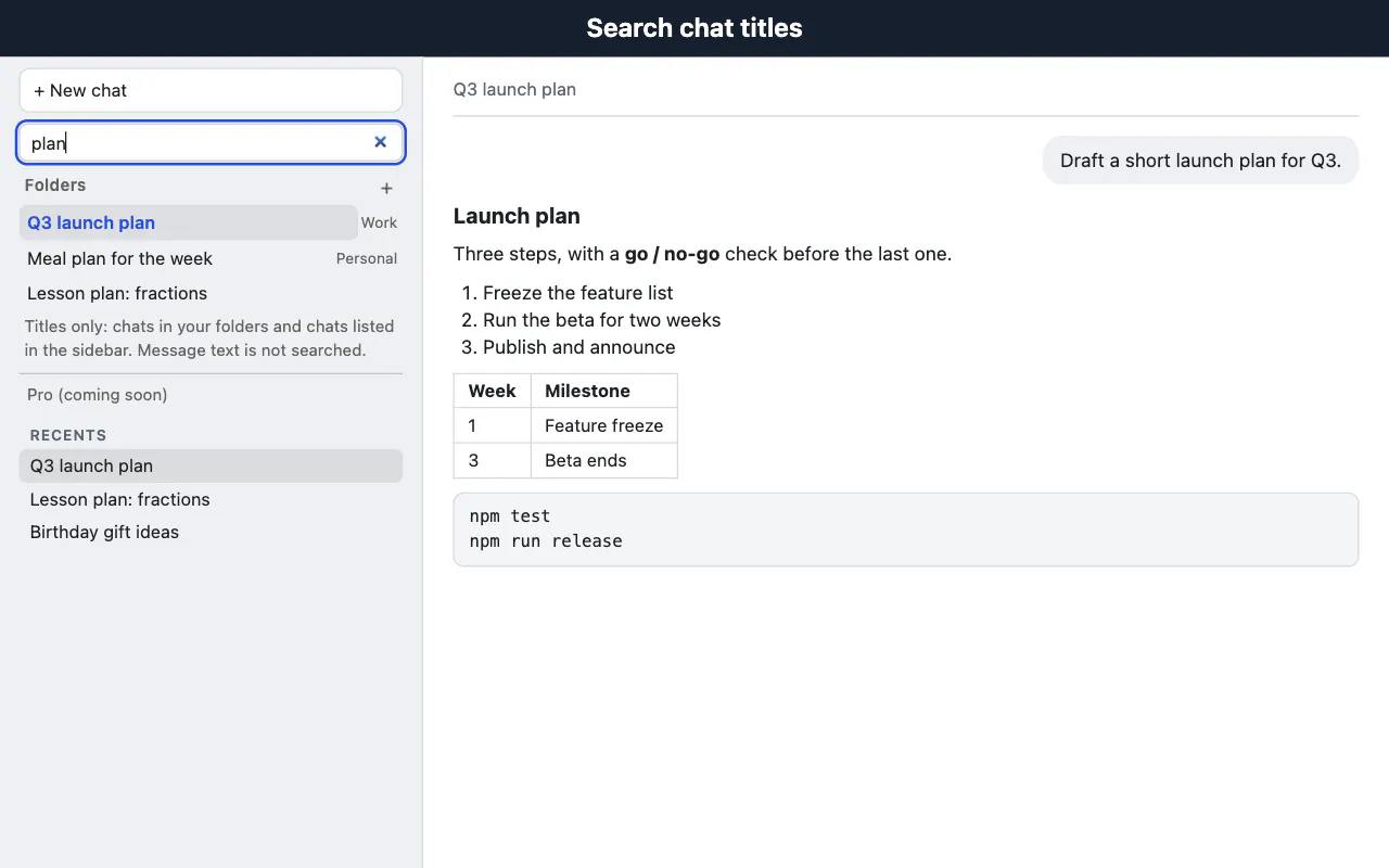 Chat Folders for Claude gallery image