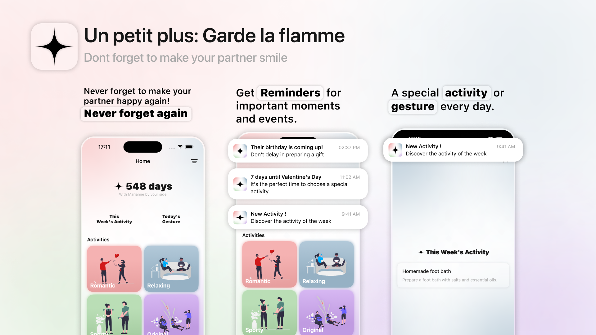 Un Petit Plus: Garde la flamme - Don’t forget to make your partner smile media 1
