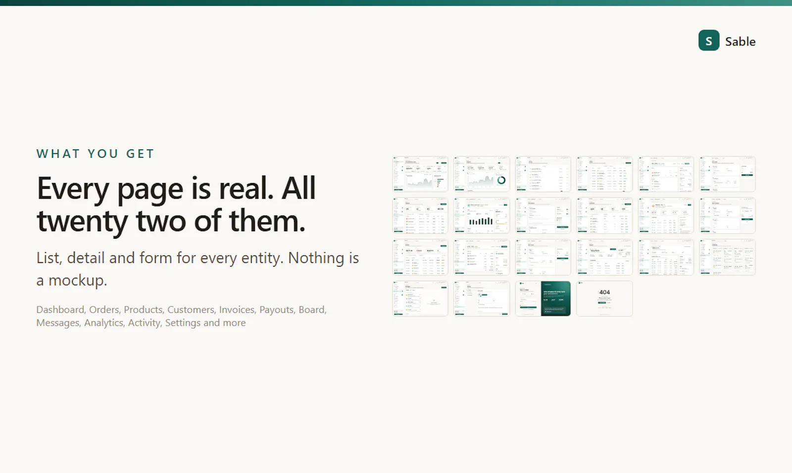 Sable Dashboard screenshot 2
