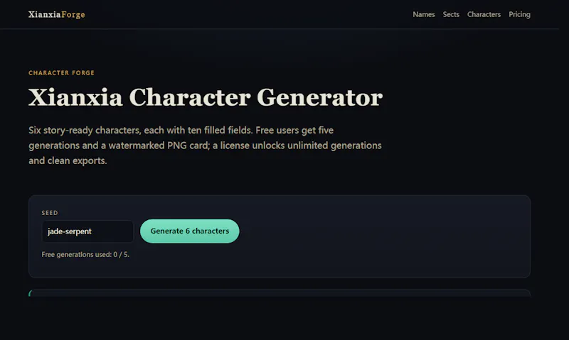XianxiaForge screenshot 3