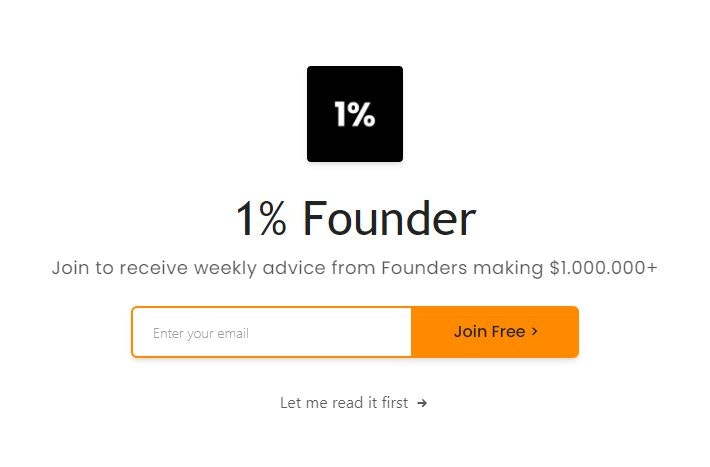 1% 설립자 - $ 1.000.000을 만드는 창립자의 주간 조언 미디어 1