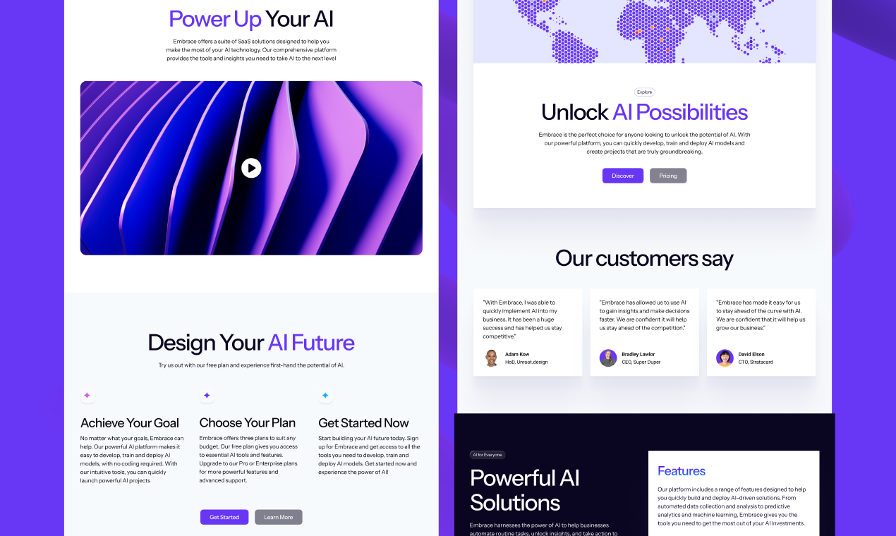 Embrace - เทมเพลตหน้า Landing Page Ai Saas media 5