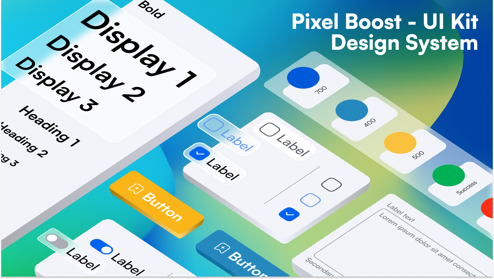픽셀 부스트 - 설계 시스템 템플릿 - 디자인 시스템, UI 키트, Figma, Gumroad, UI, UX, UI UX 미디어 1