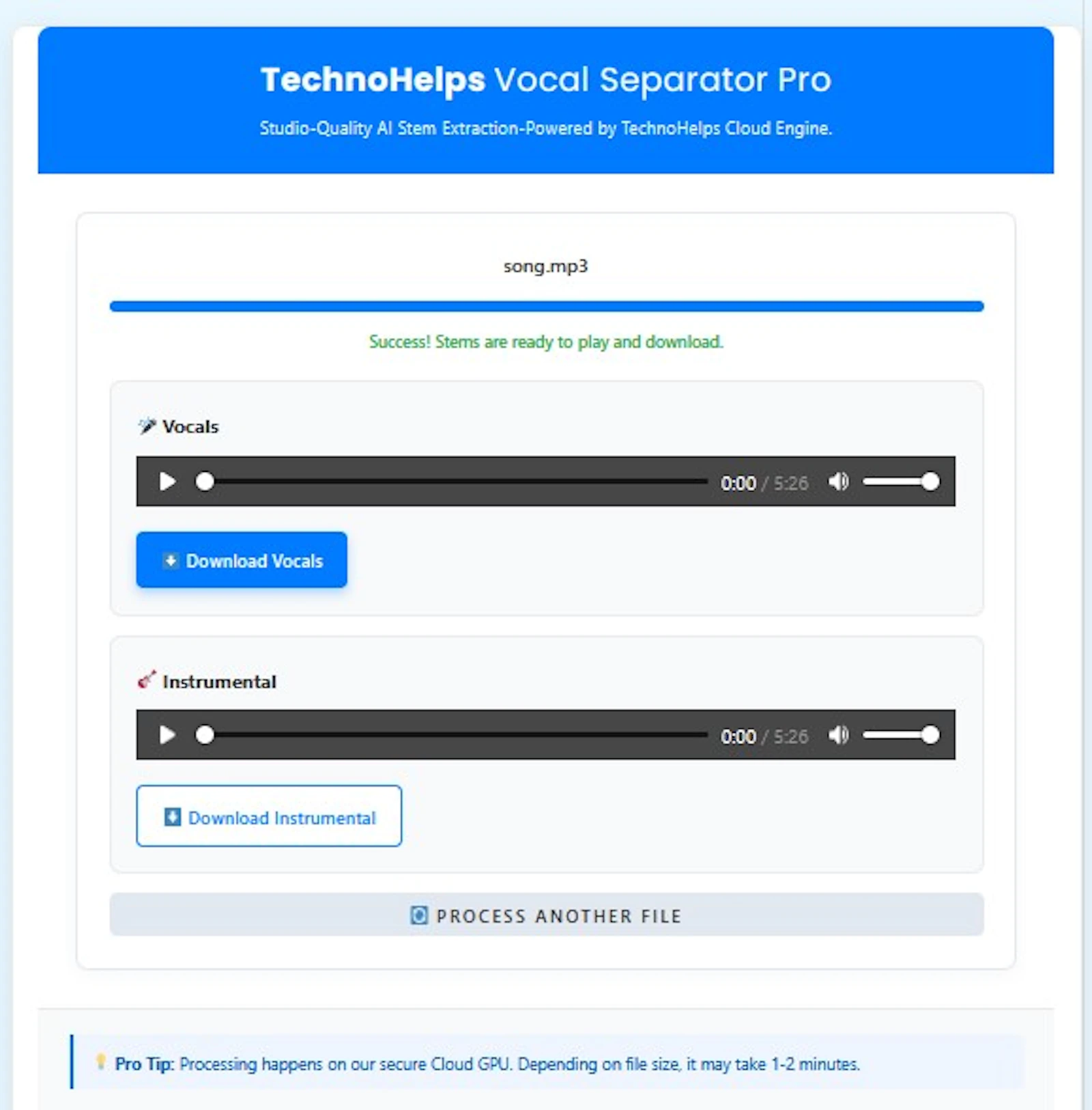 TechnoHelps AI Vocal Remover screenshot 4