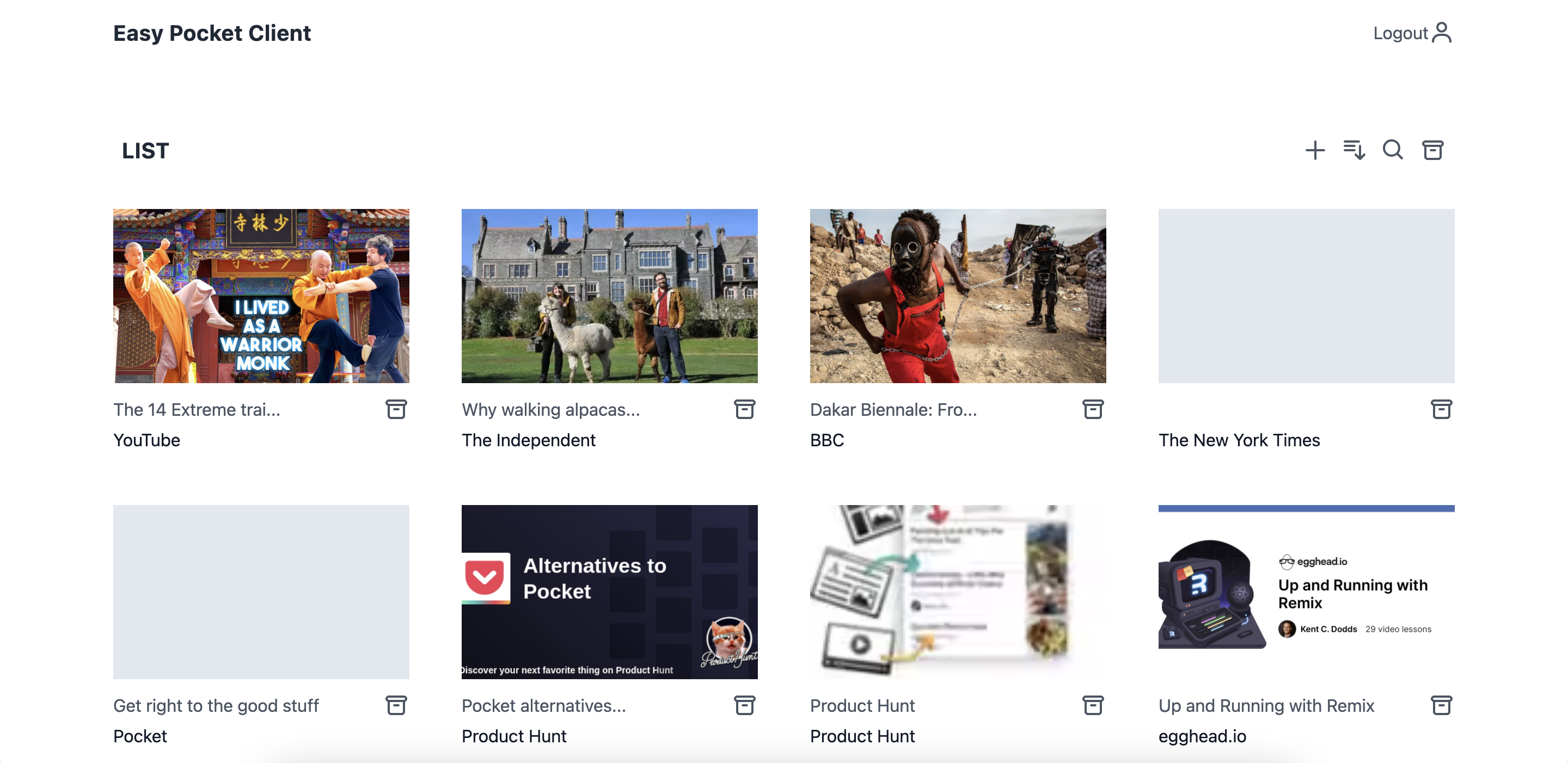 ไคลเอนต์กระเป๋าง่าย - ไคลเอนต์เบาและง่ายสำหรับ getPocket.com media 1