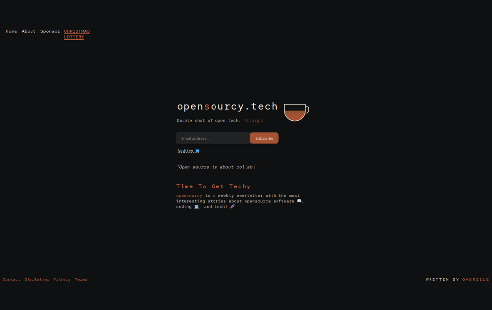 opensourcy.tech - จดหมายข่าวที่เขียนด้วย Custom API และ AI ชนะสูงสุด 10K € media 1