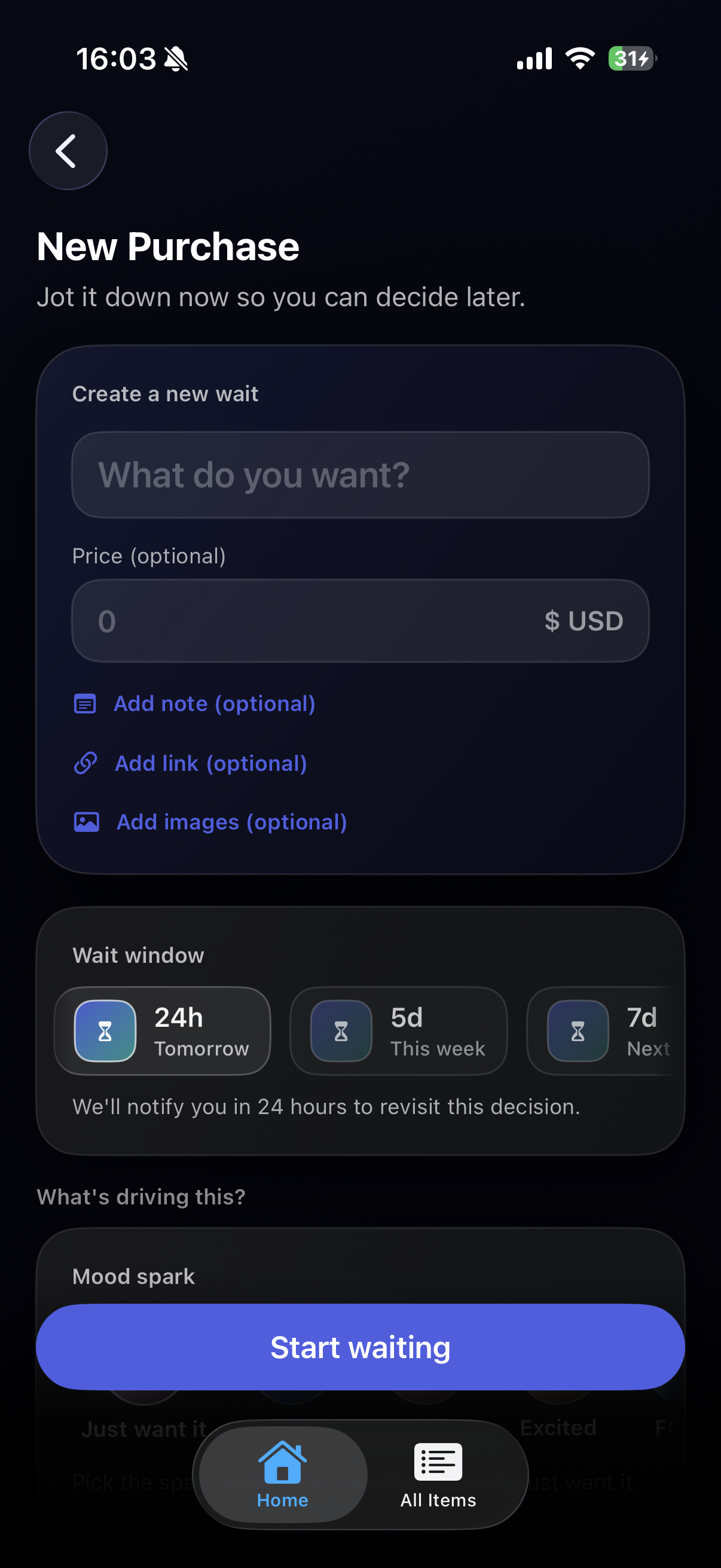 Not Yet - Screenshot 4 showing product features and functionality