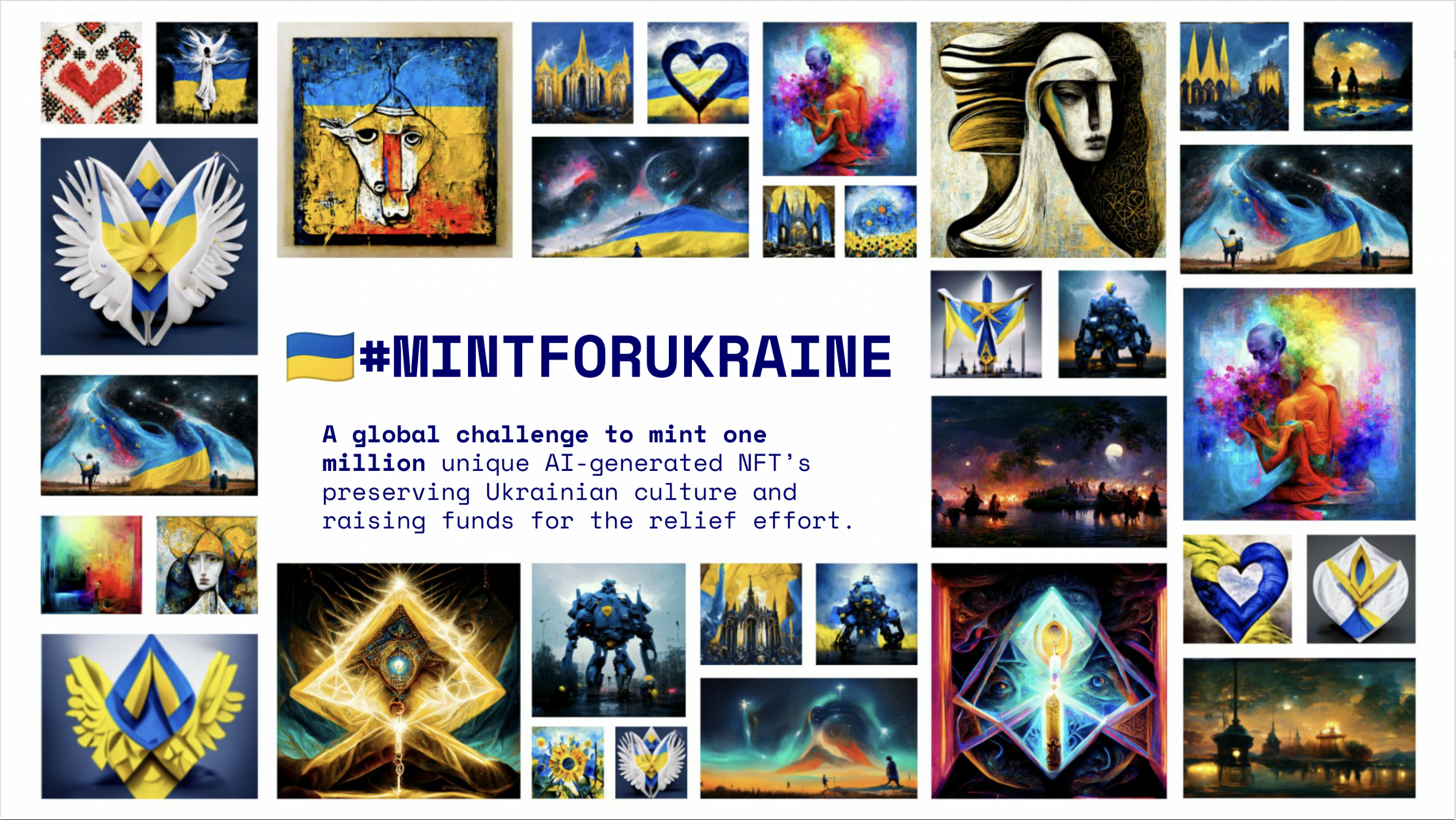 Media Mint untuk Ukraine - NFT yang dihasilkan oleh Ai yang indah yang menyokong Ukraine 2