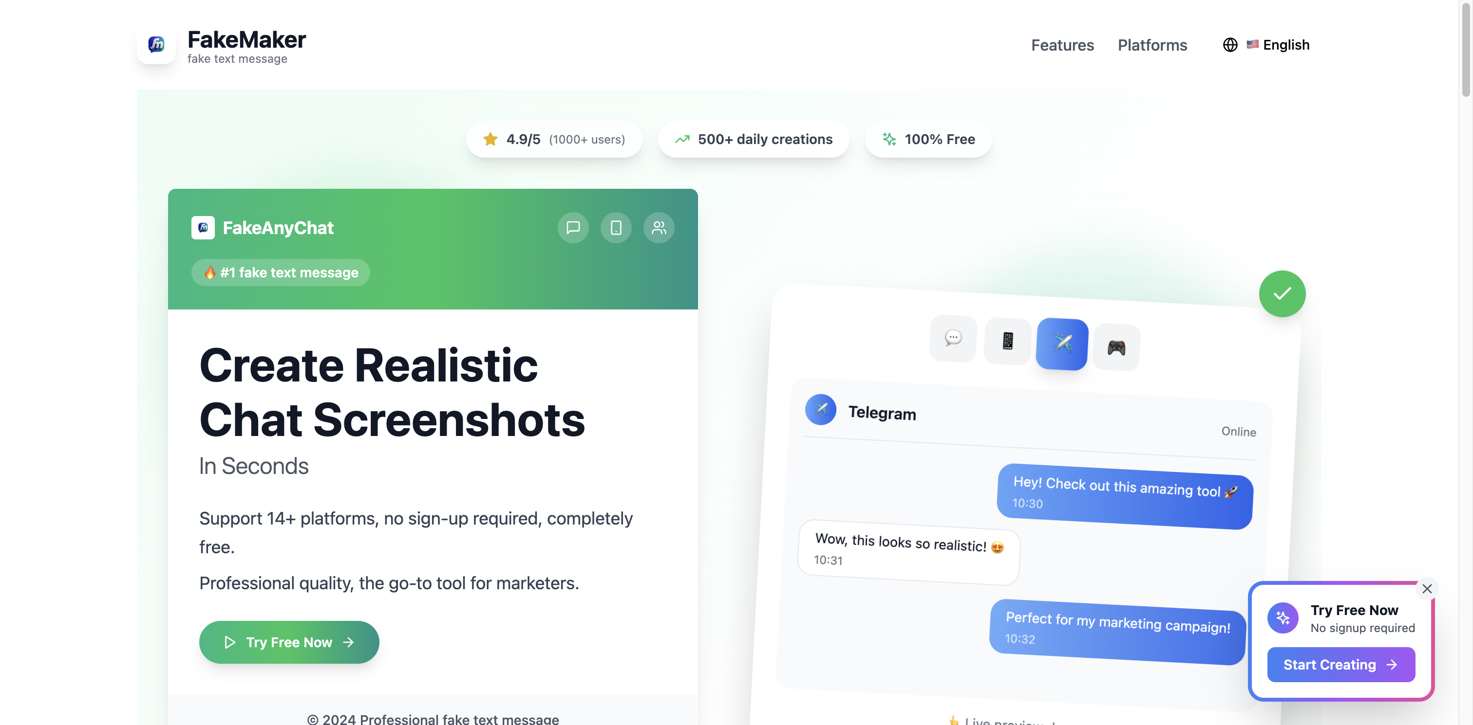 FakeAnyChat - Create Realistic Chat Screenshots In Seconds media 1