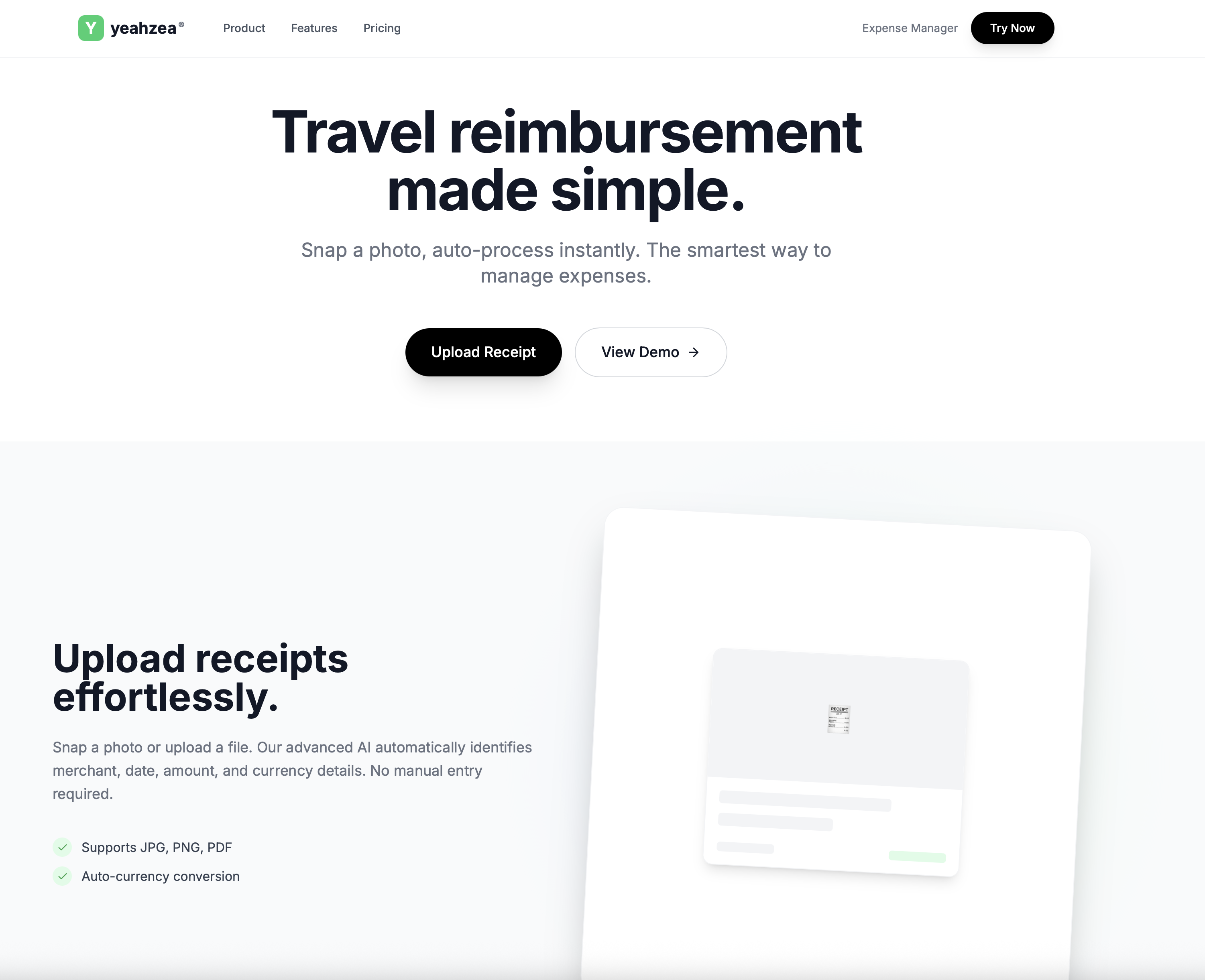 Yeahzea - Main product screenshot demonstrating key features and user interface