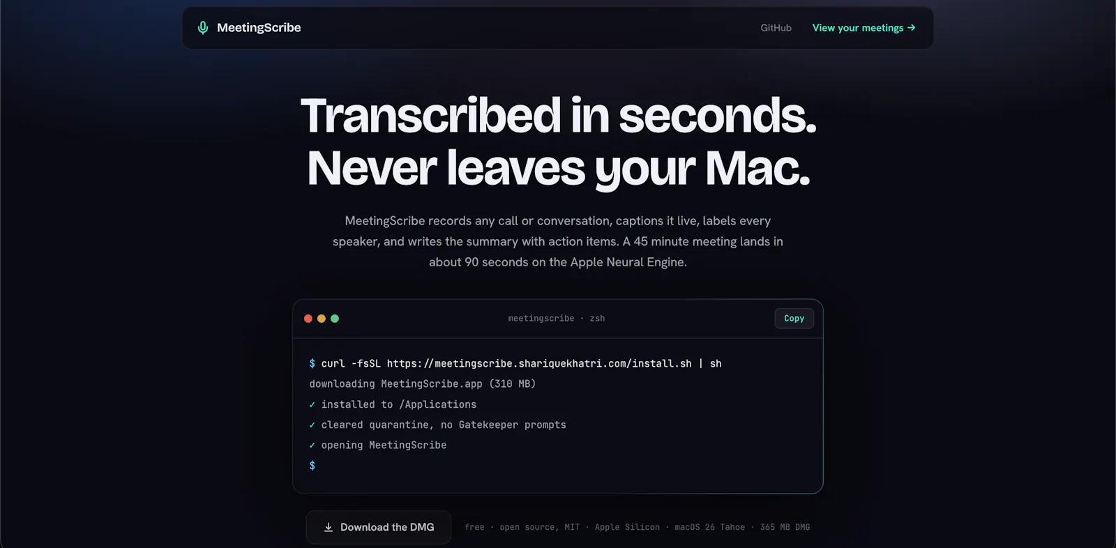 MeetingScribe screenshot 1