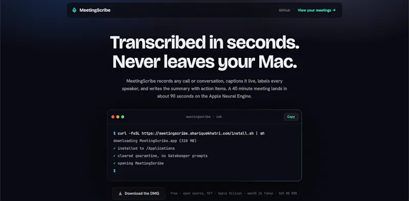 MeetingScribe screenshot 1