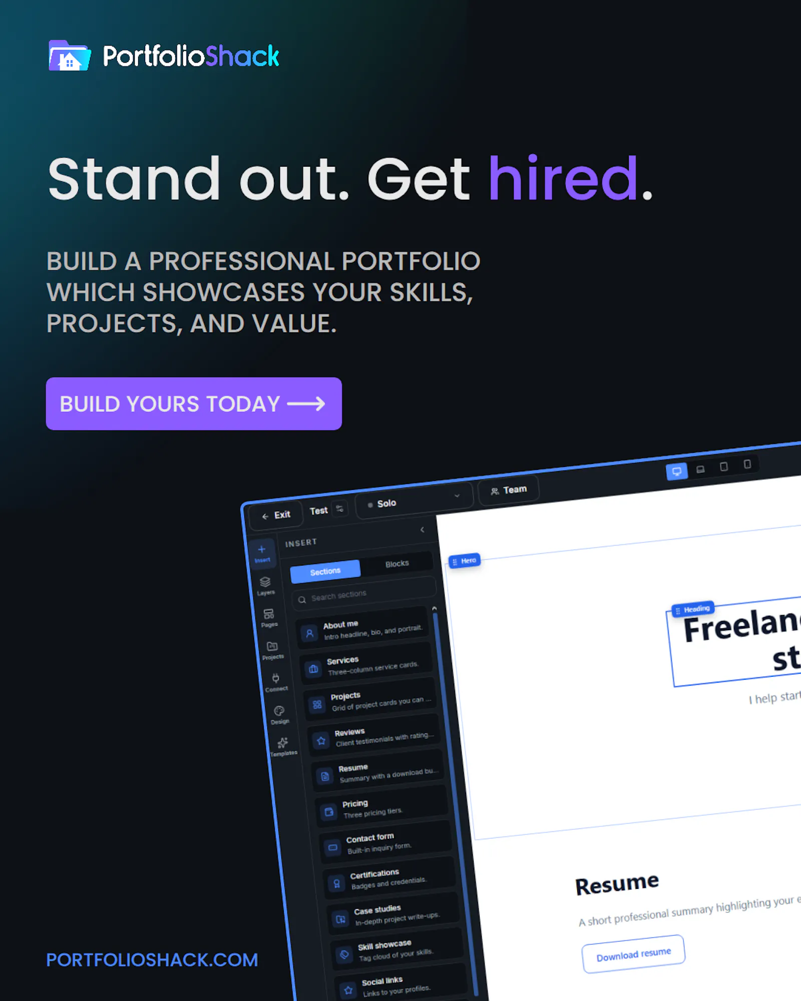 PortfolioShack screenshot 2