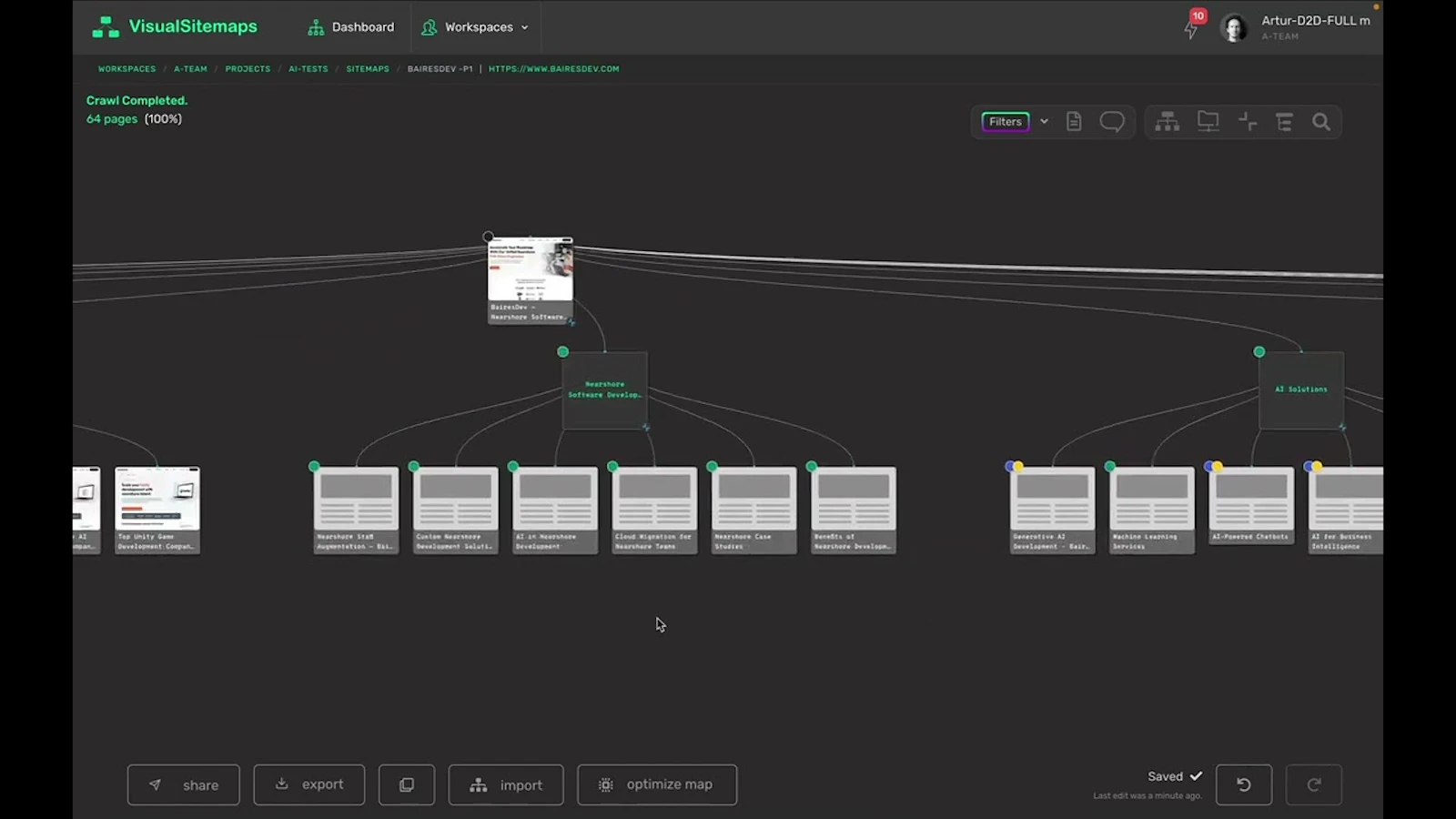 ● AI Optimized Visual SiteMaps + Reports screenshot 1 (video preview)