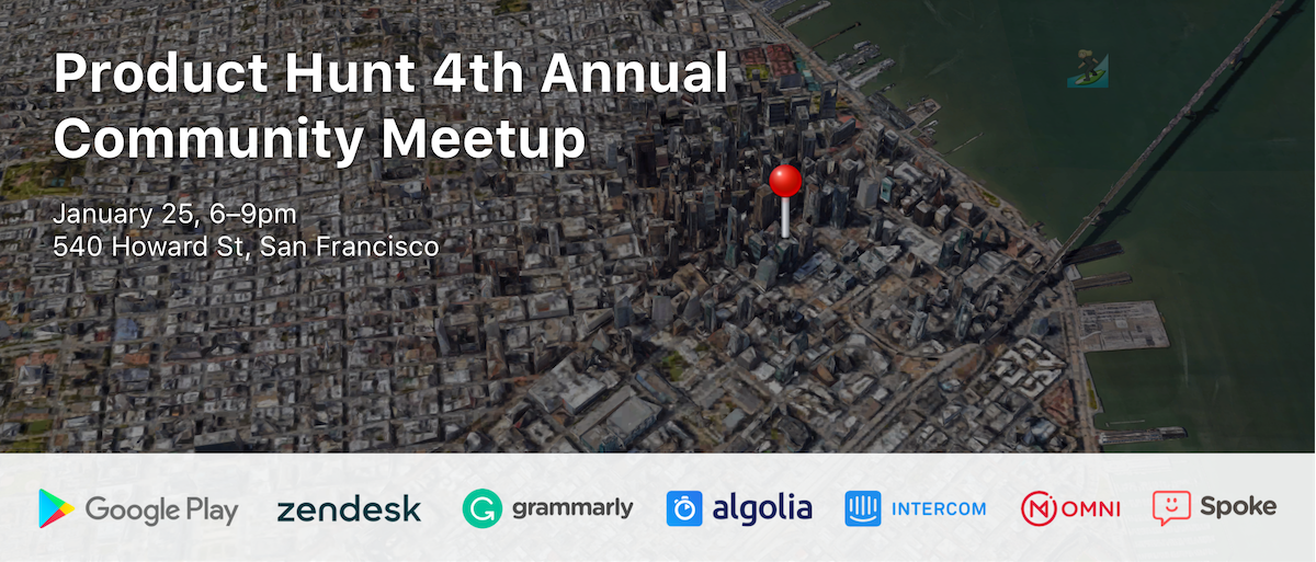 You're invited to the Product Hunt meetup 🎉
