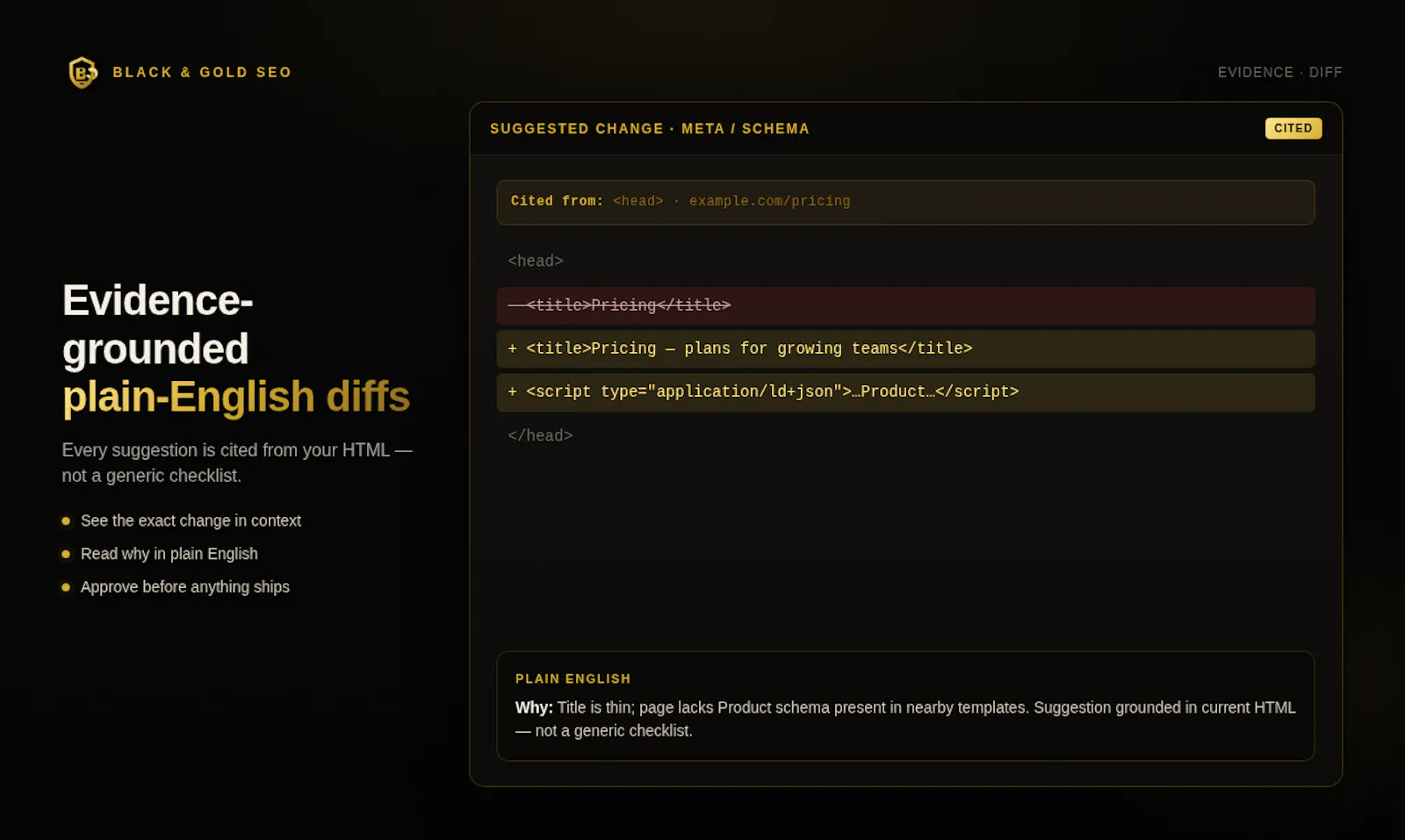 Black & Gold SEO screenshot 6