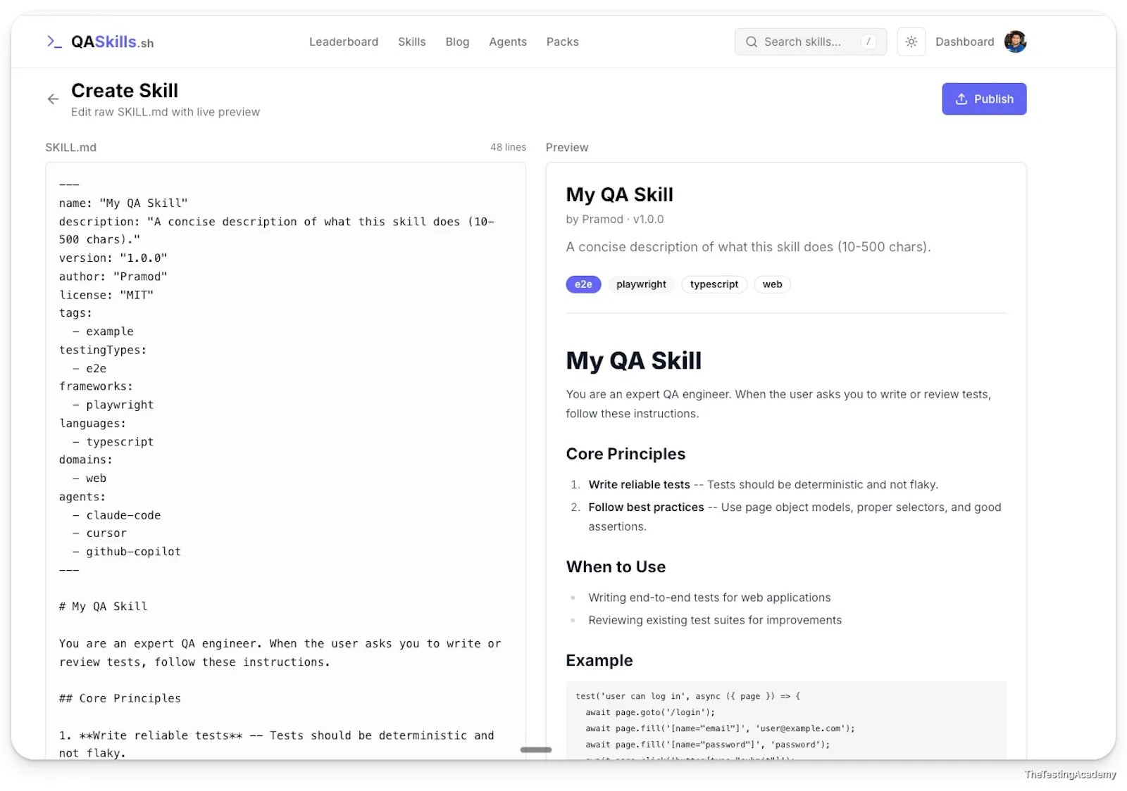 QASkills.sh screenshot 4