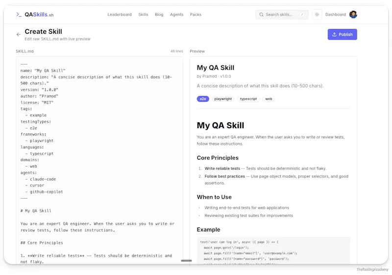 QASkills.sh screenshot 4