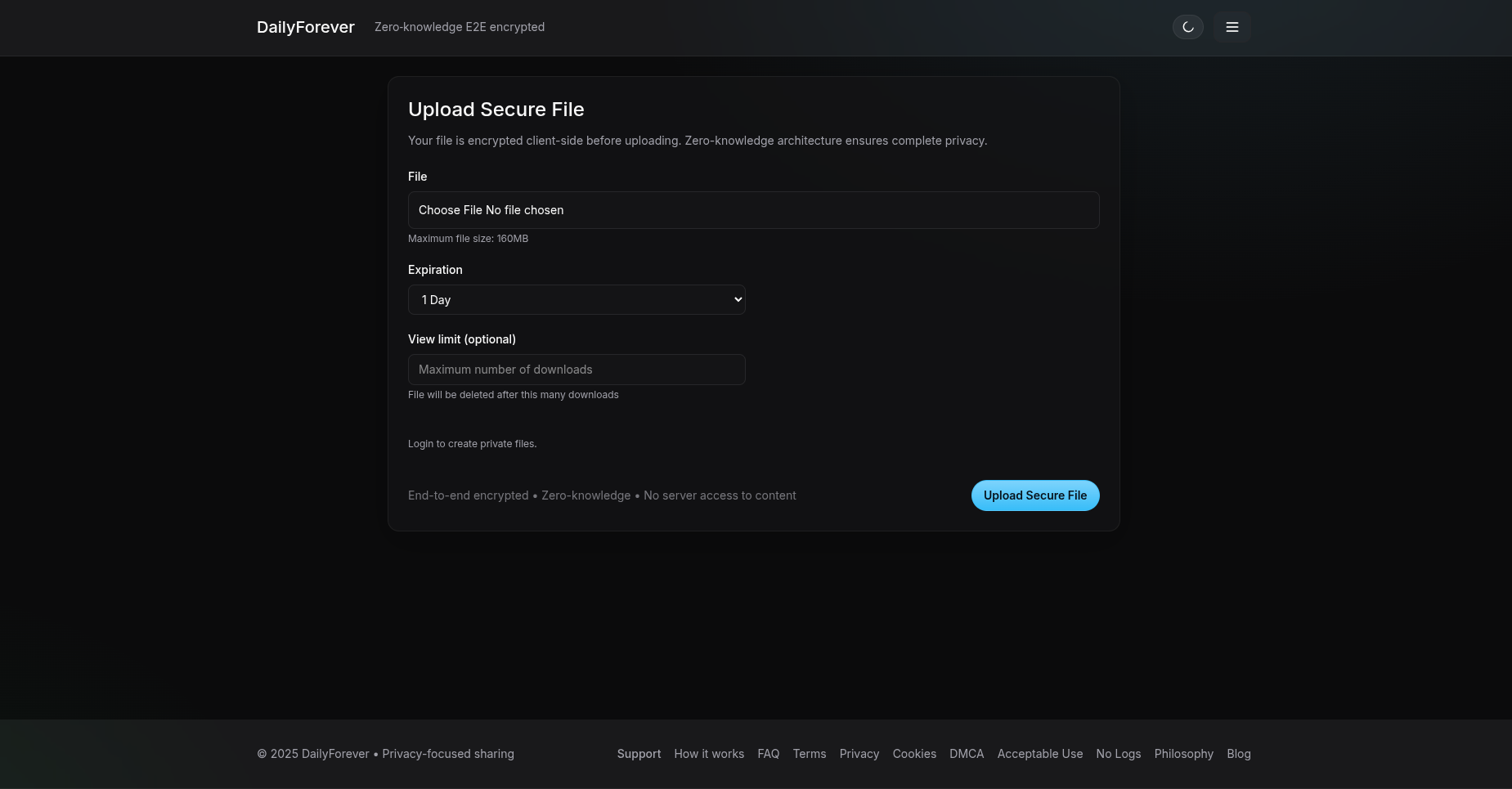 Média DailyForever - Plateforme Zero-Knowledge de bout en bout et de fichiers de fichiers 2