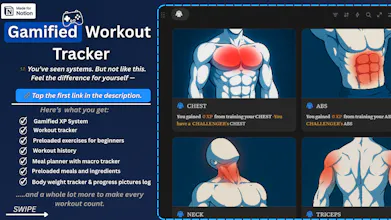 Gamified Workout Tracker built in Notion gallery image