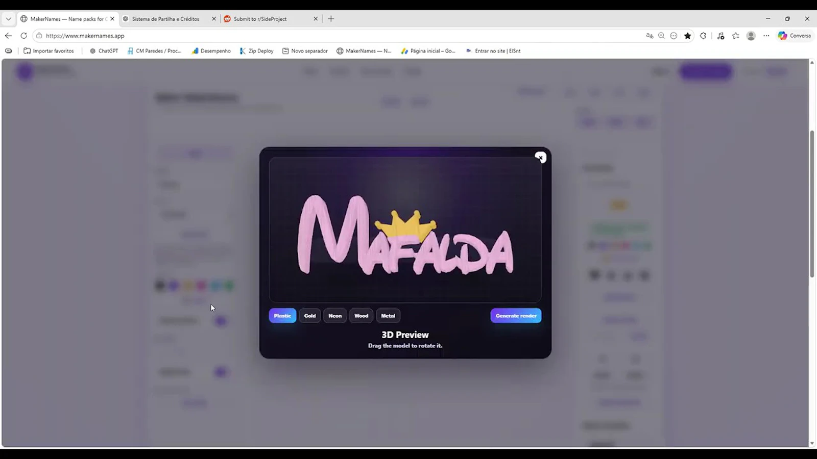MakerNames  Name  for CNC, laser and 3D screenshot 1 (video preview)