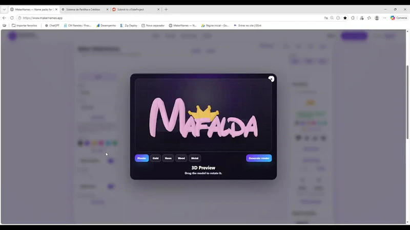 MakerNames  Name  for CNC, laser and 3D screenshot 1 (video preview)
