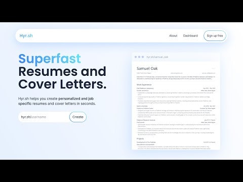 startuptile Hyr.sh-Create professional resumes and cover letters that land jobs