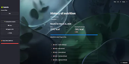 Rebirth - AI Nutritionist (Student Proj) gallery image