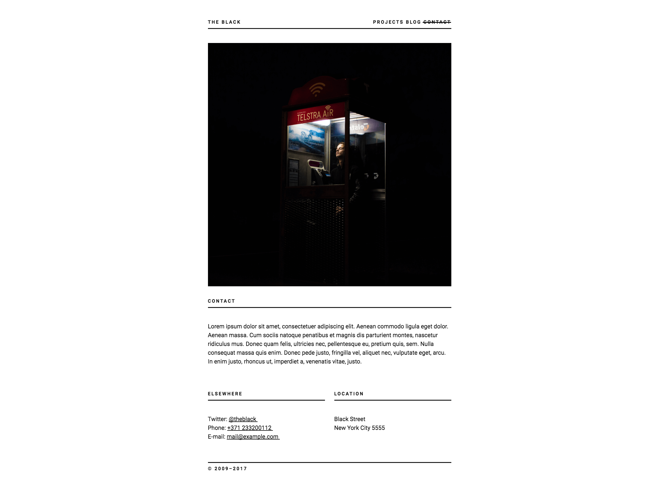 The Black - Kirby CMS theme gallery image