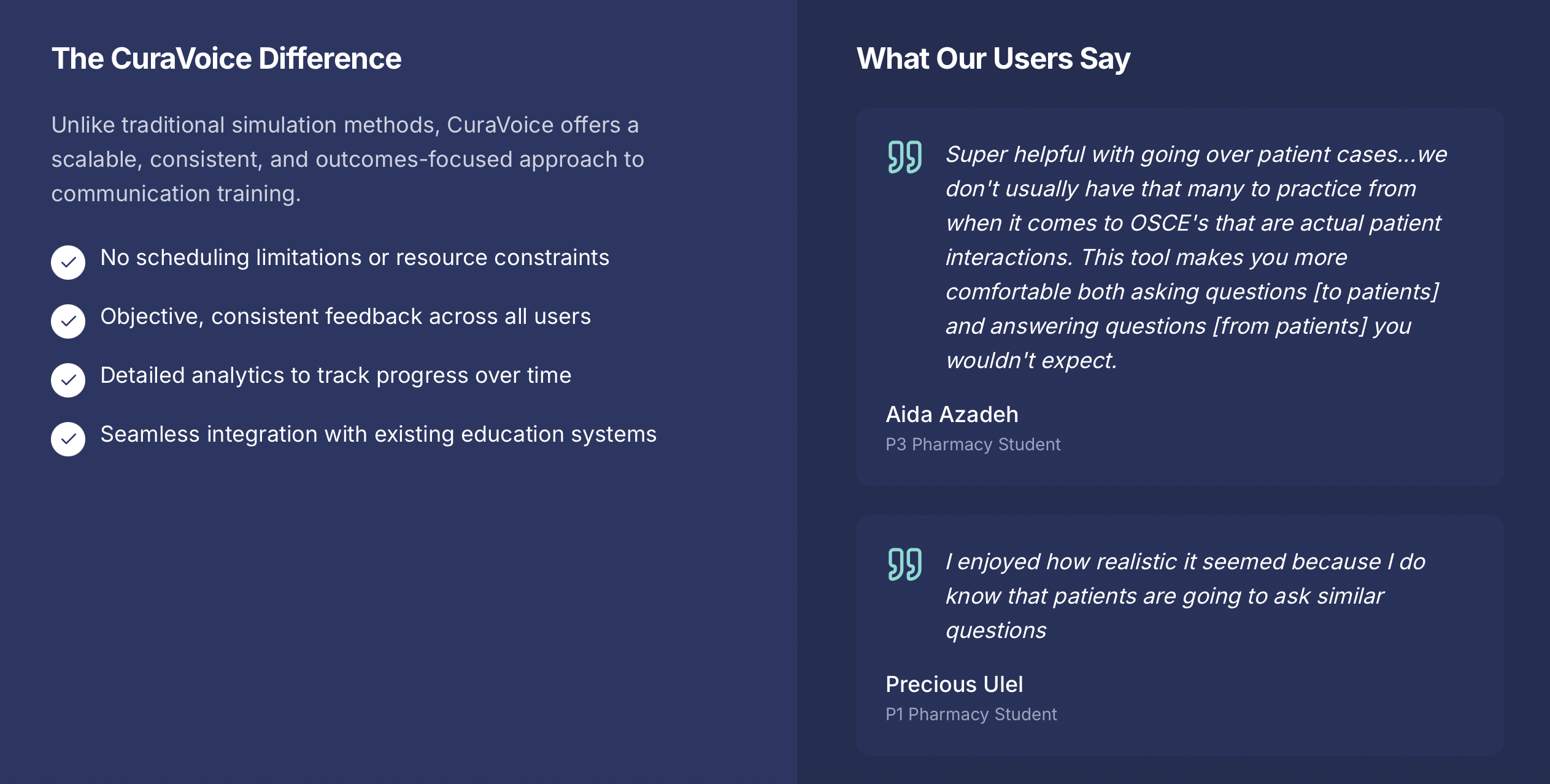 CuraVoice - Screenshot 3 showing product features and functionality