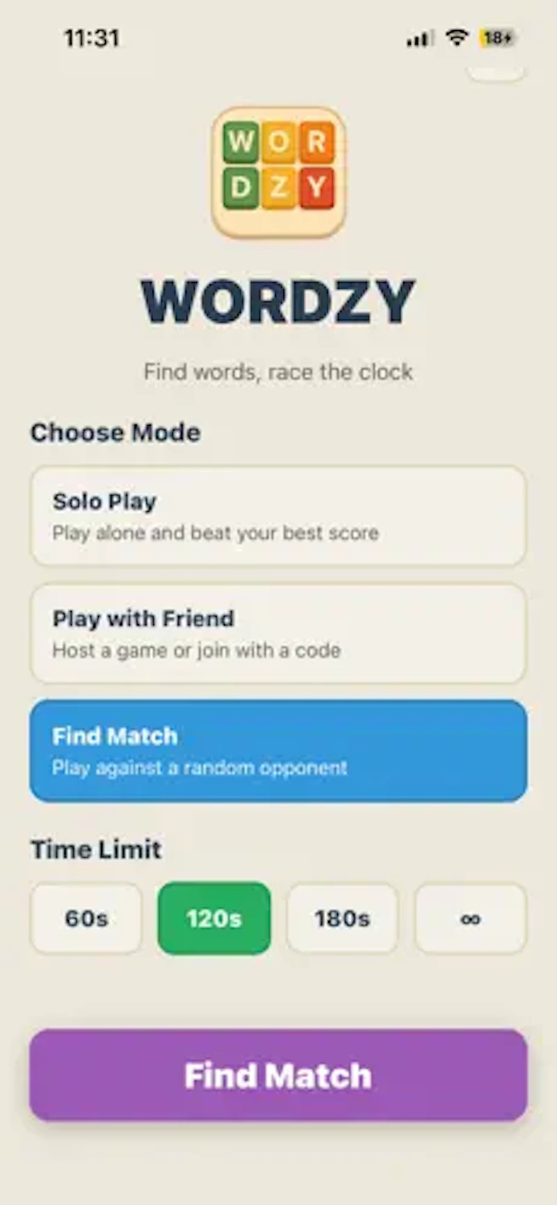 Wordzy - Word Challenge screenshot 1