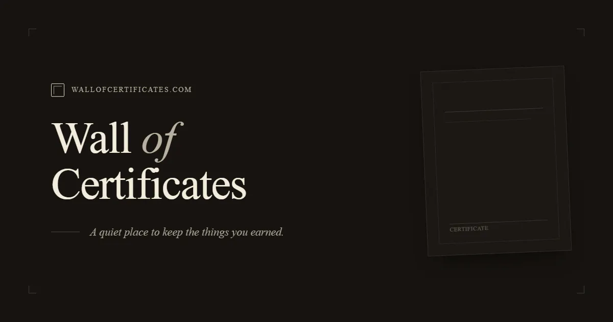 Wall of Certificates gallery image