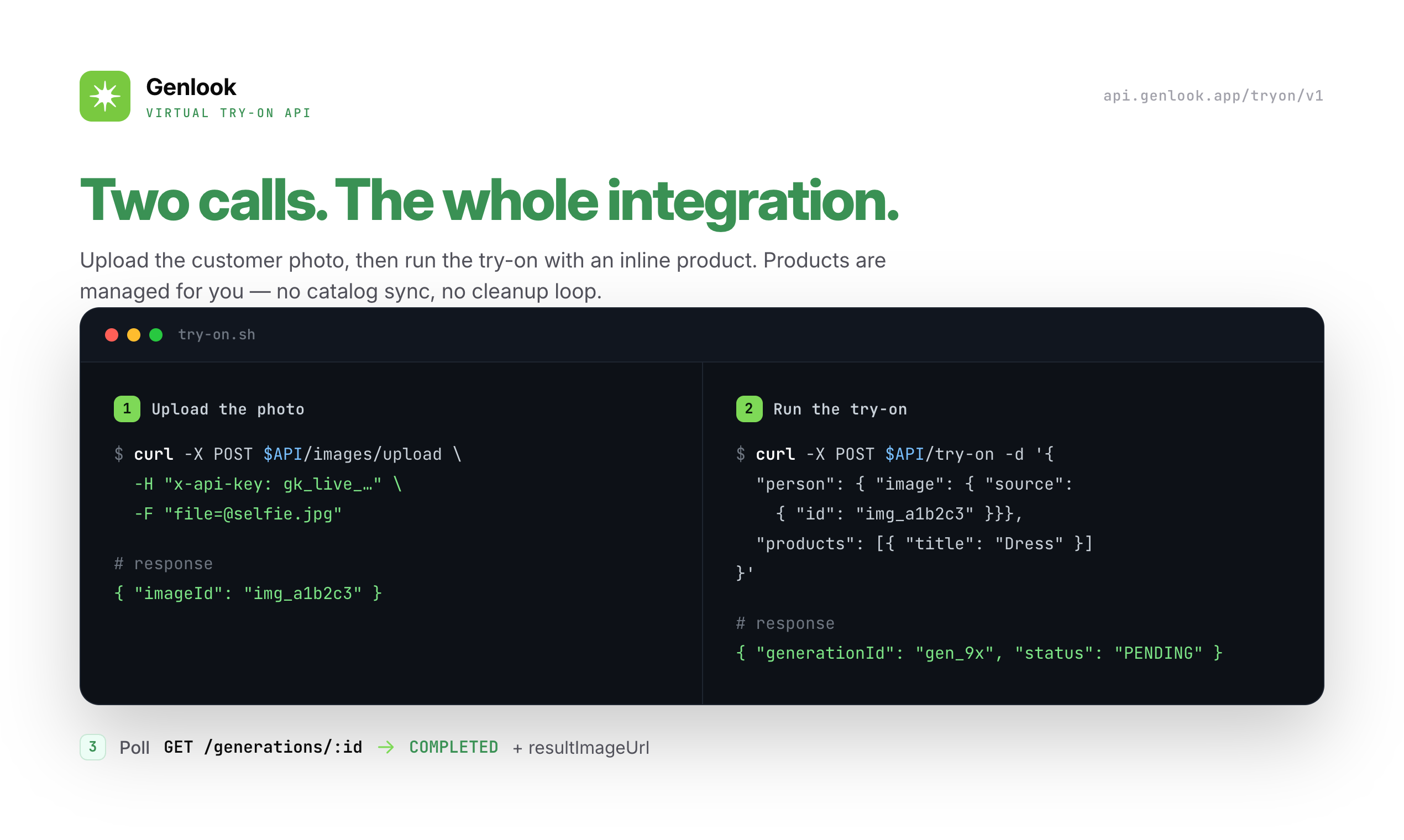 Genlook Virtual try-on API gallery image