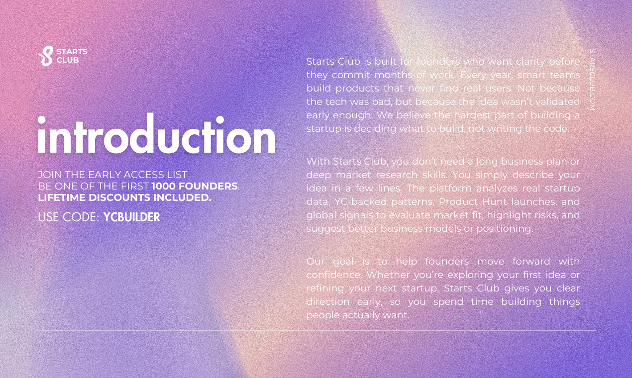 Starts Club - Screenshot 4 showing product features and functionality