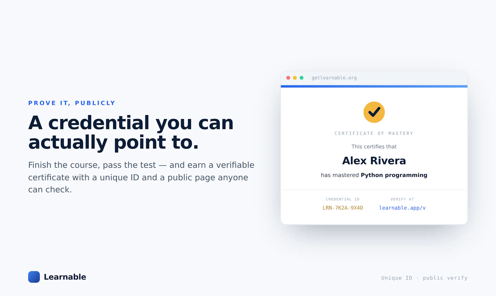 Learnable — Learn it. Prove it. screenshot 5