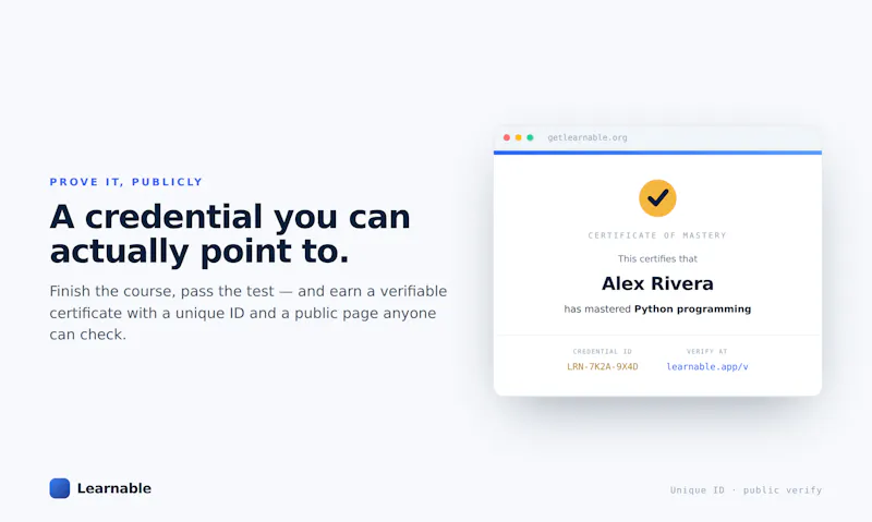 Learnable — Learn it. Prove it. screenshot 5