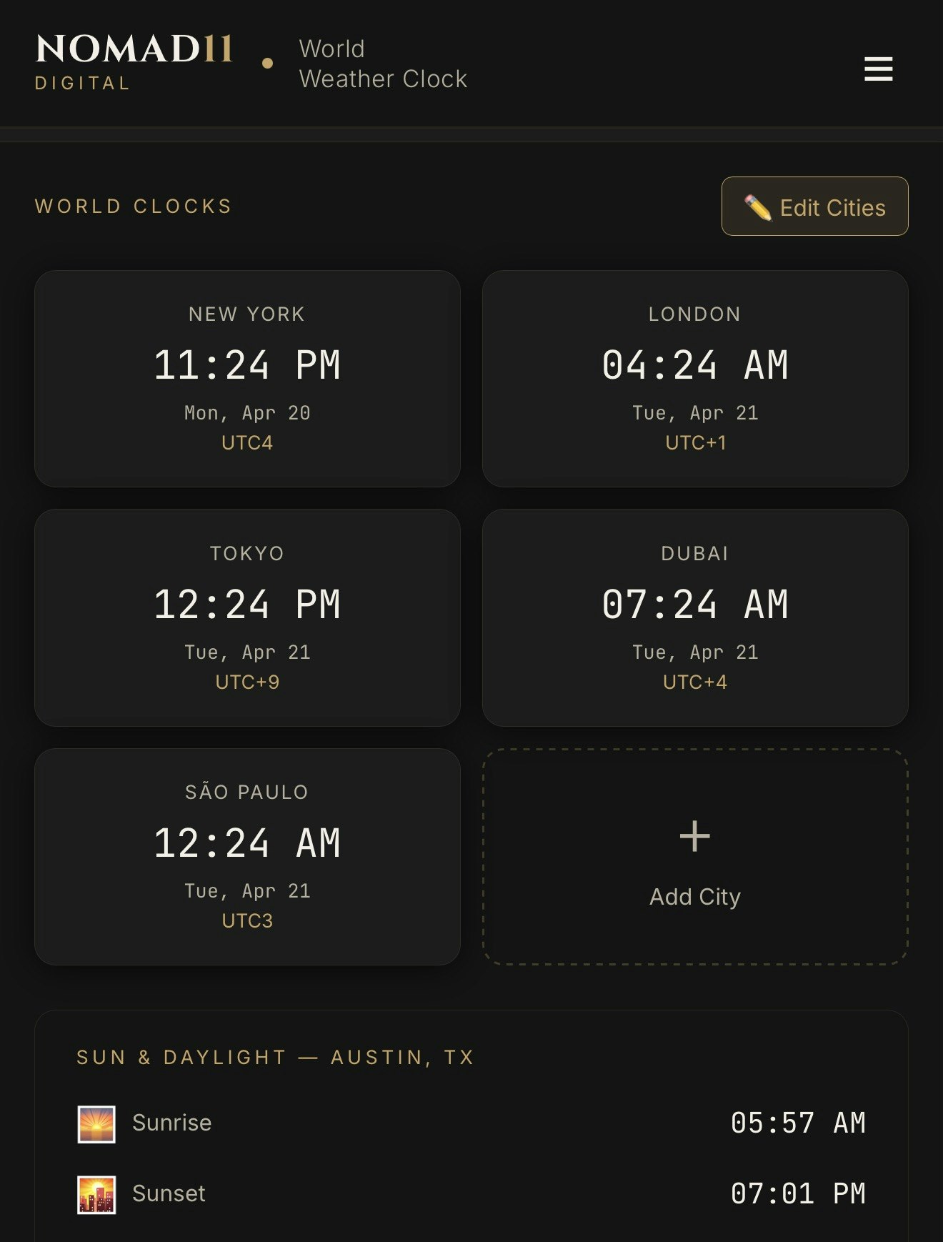 WorldWeatherClock Atomic Any Time Zone gallery image