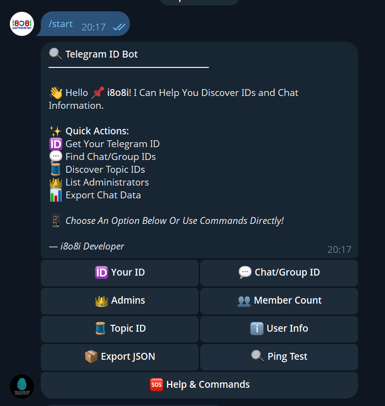 Telegram Identity Bot gallery image