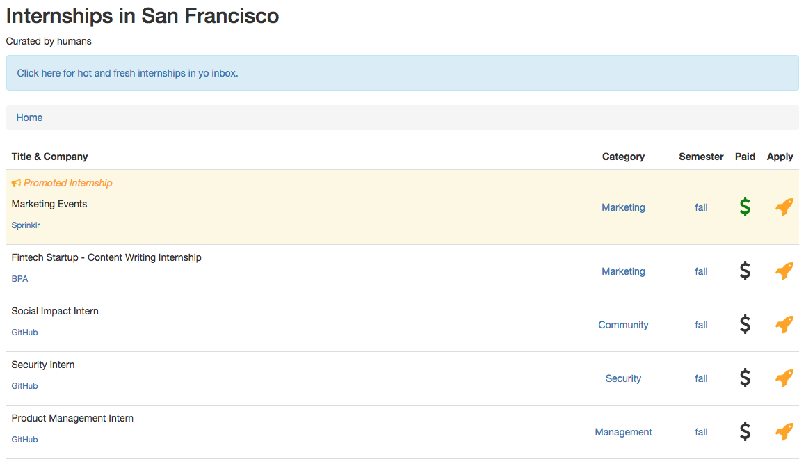 Internships in SF Image