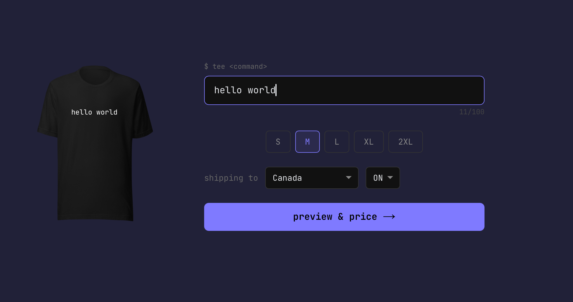 $ teebot.dev - Main product screenshot demonstrating key features and user interface