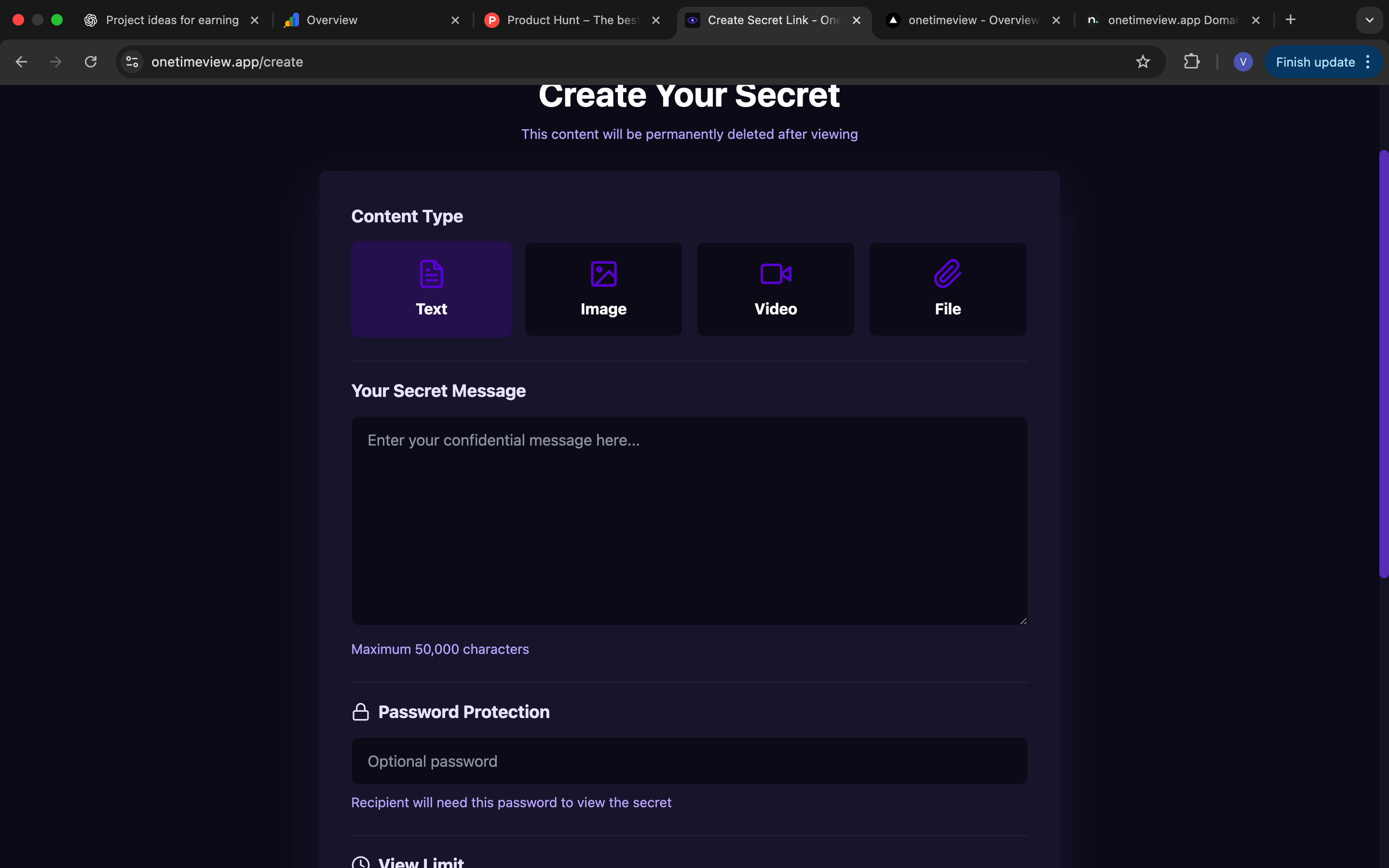 OneTimeView gallery image