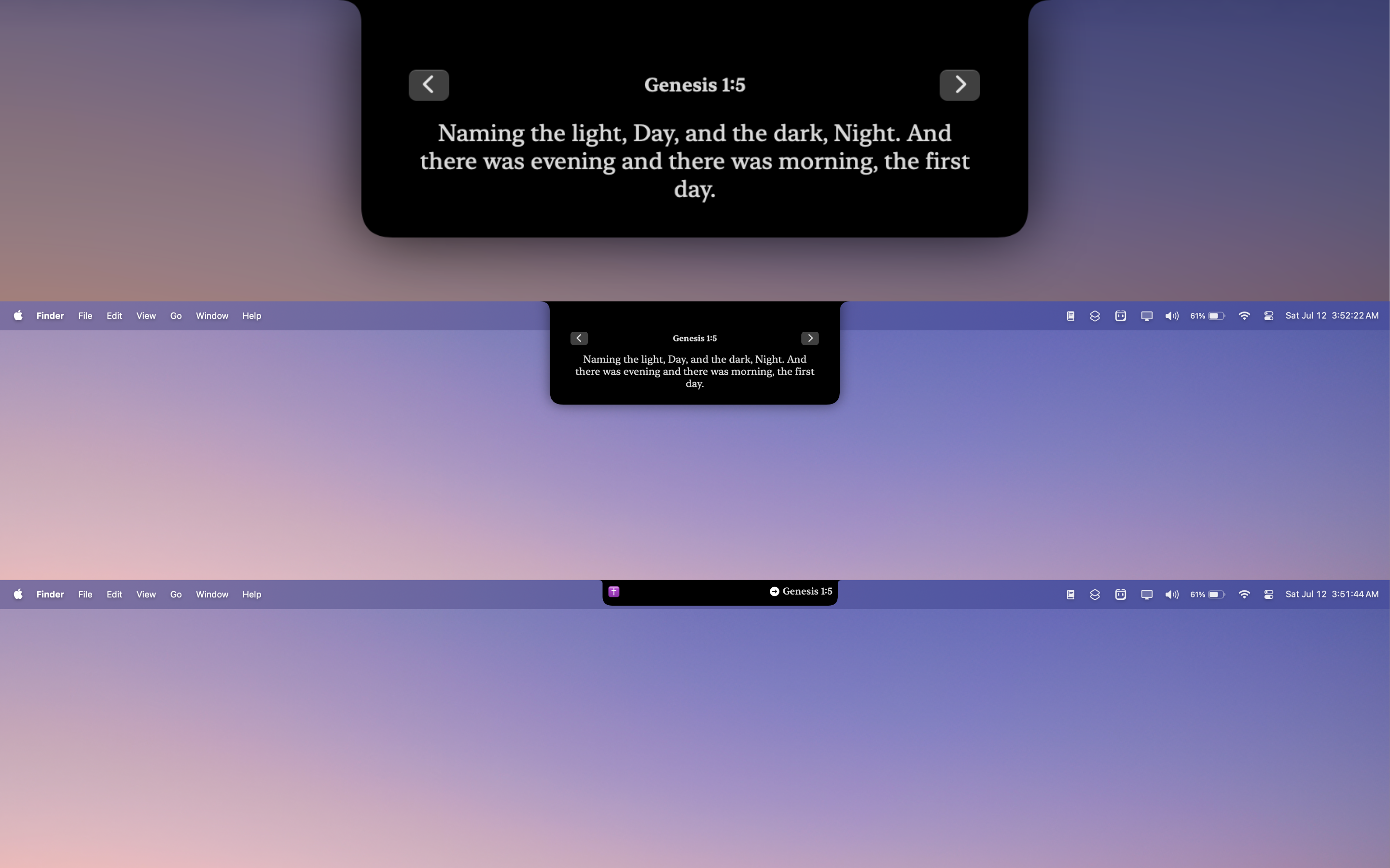 Daily Bible Verse on Notch for Mac gallery image