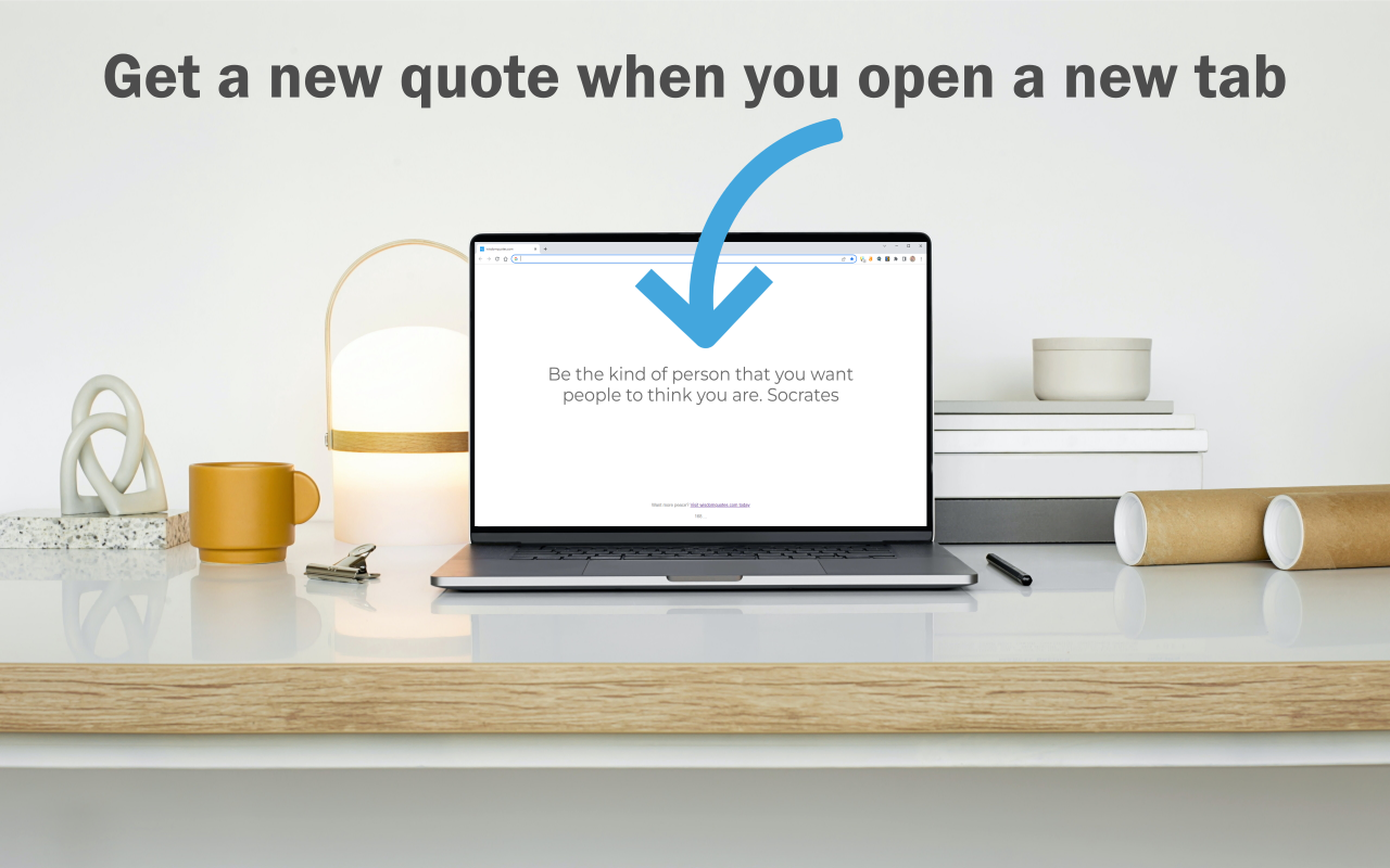 Wisdomquotes.com Chrome एक्सटेंशन - हैंडपिक्ड उद्धरण ज्ञान और आंतरिक शांति मीडिया 1