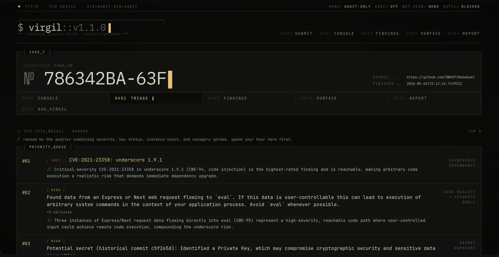 Virgil screenshot 1