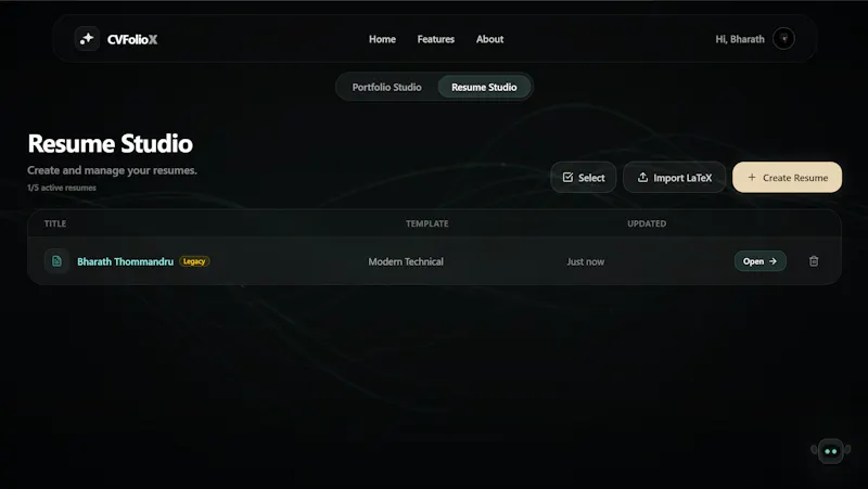 CVFolioX screenshot 3
