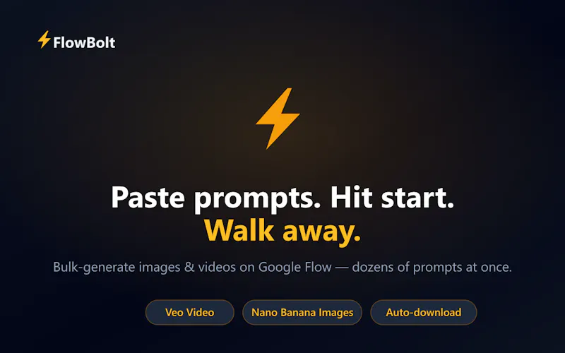 FlowBolt — Free Bulk Veo & Nano Banana screenshot 3