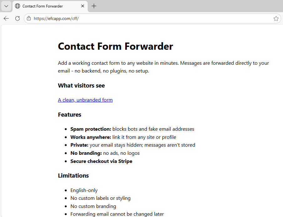 Contact Form Forwarder - Product Hunt launch logo and brand identity