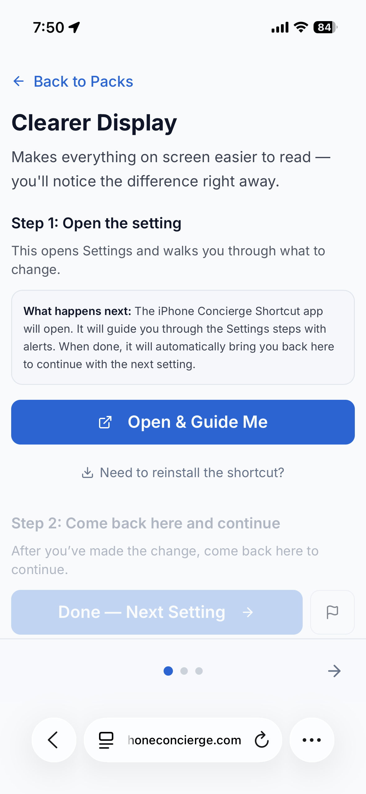 iPhone Concierge - Screenshot 2 showing product features and functionality