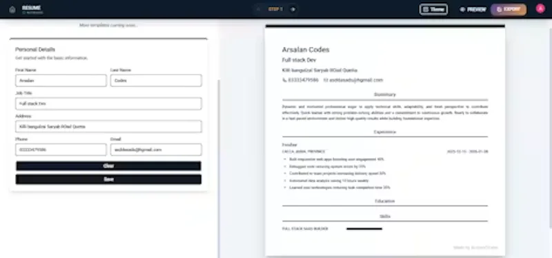 ArzunoCV screenshot 2